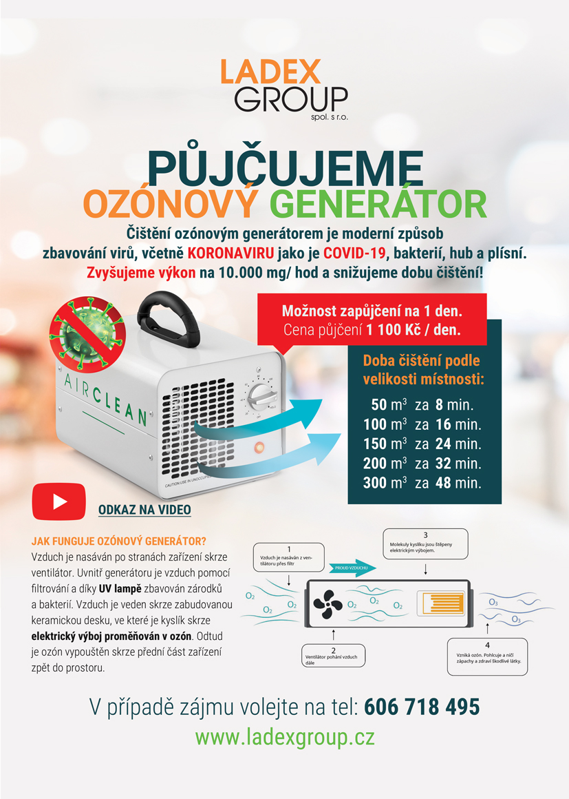 Půjčujeme ozónový generátor